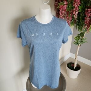 NWT PUMA Blue Horizon  Leather Women's Blue Infinit T-Shirt L